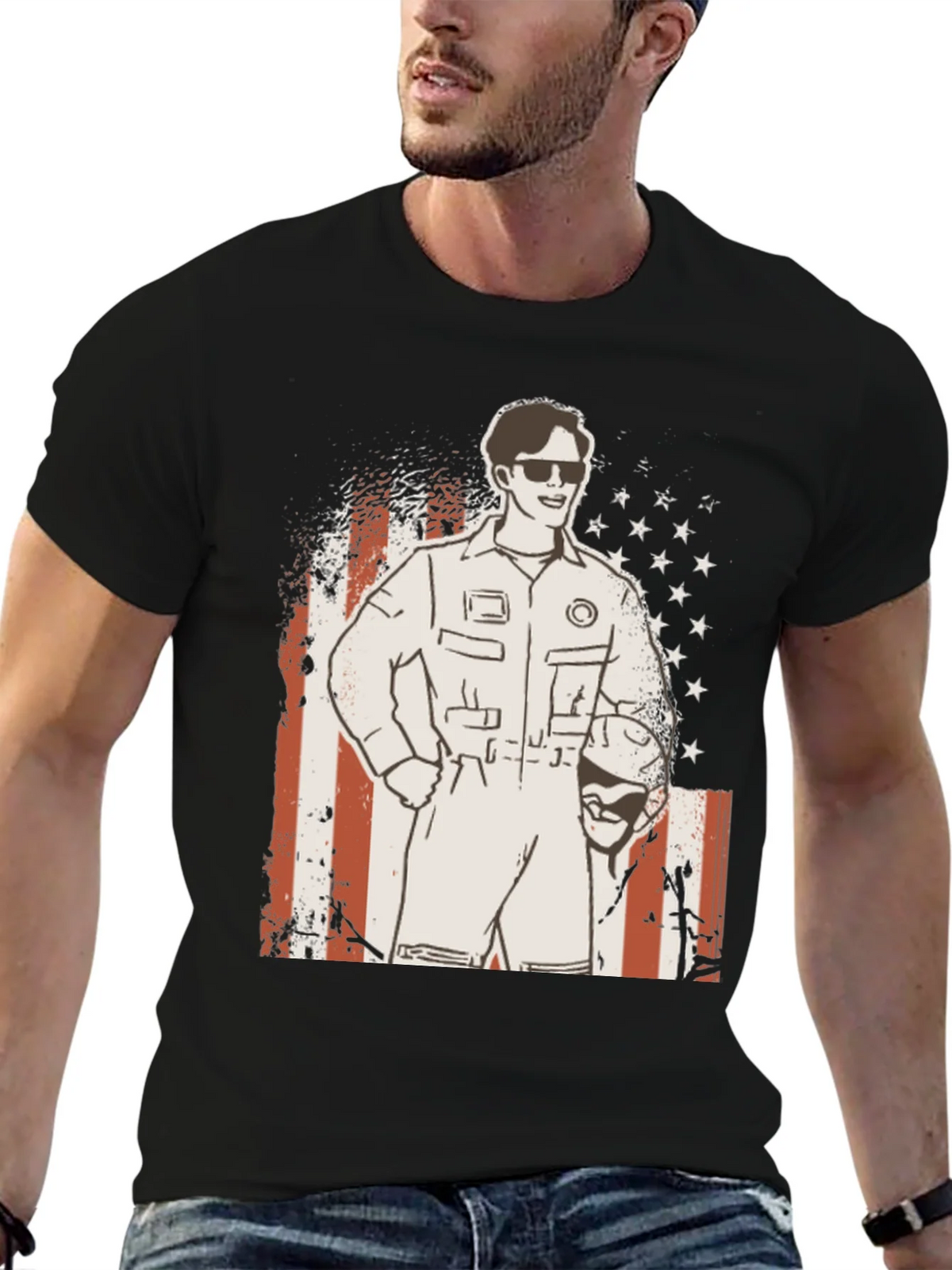Retro Pilot Graphic T-Shirt