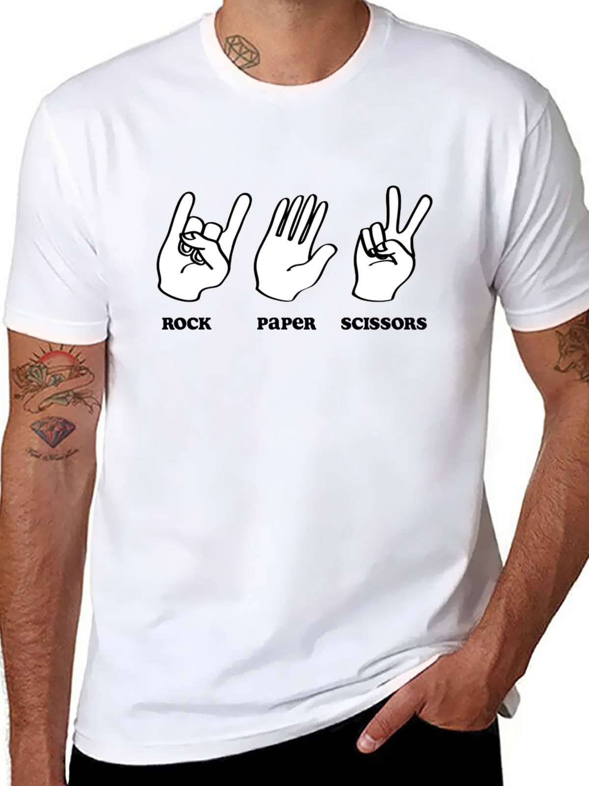 Rock Paper Scissors Graphic T-Shirt