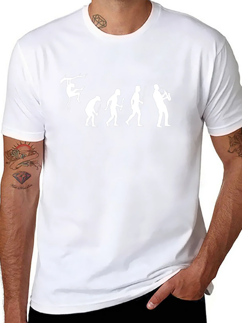 Evolution of Saxophone Black T-Shirt