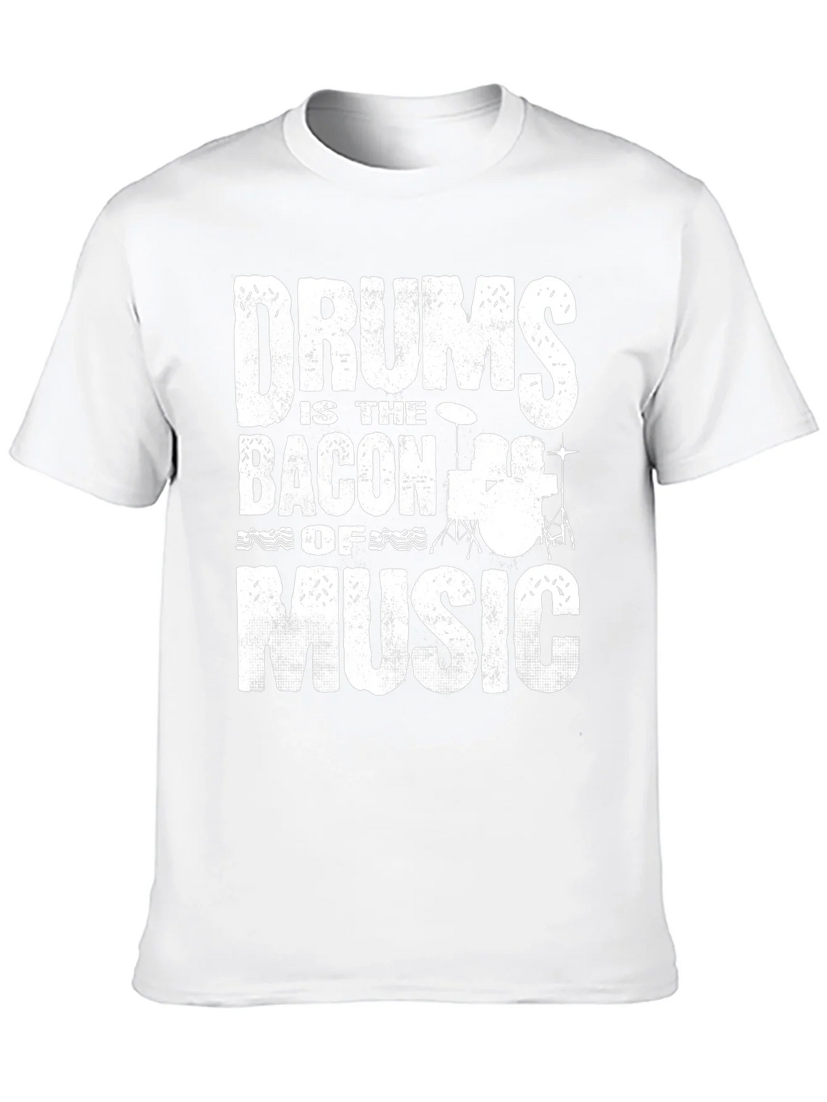 Drums Bacon of Music Black Graphic T-Shirt