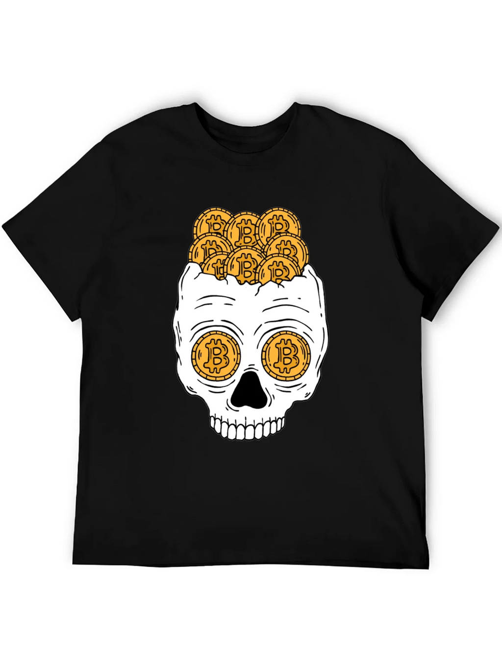 Bitcoin Skull Graphic T-Shirt - Crypto Currency Tee