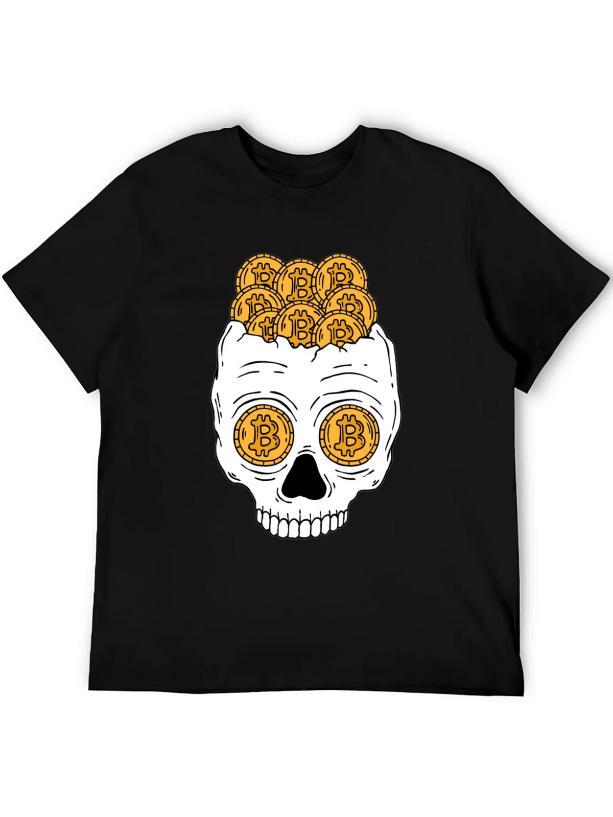 Bitcoin Skull Graphic T-Shirt - Crypto Currency Tee