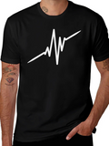 Heartbeat Graphic Black T-Shirt