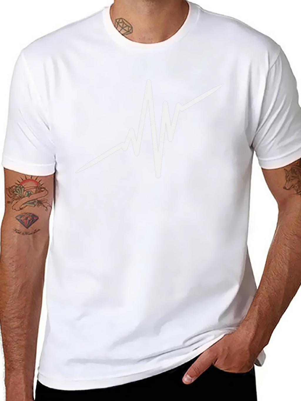 Heartbeat Graphic Black T-Shirt