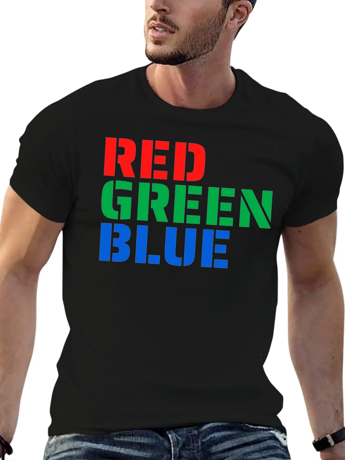 RGB Color Block T-Shirt - Red Green Blue Graphic Tee