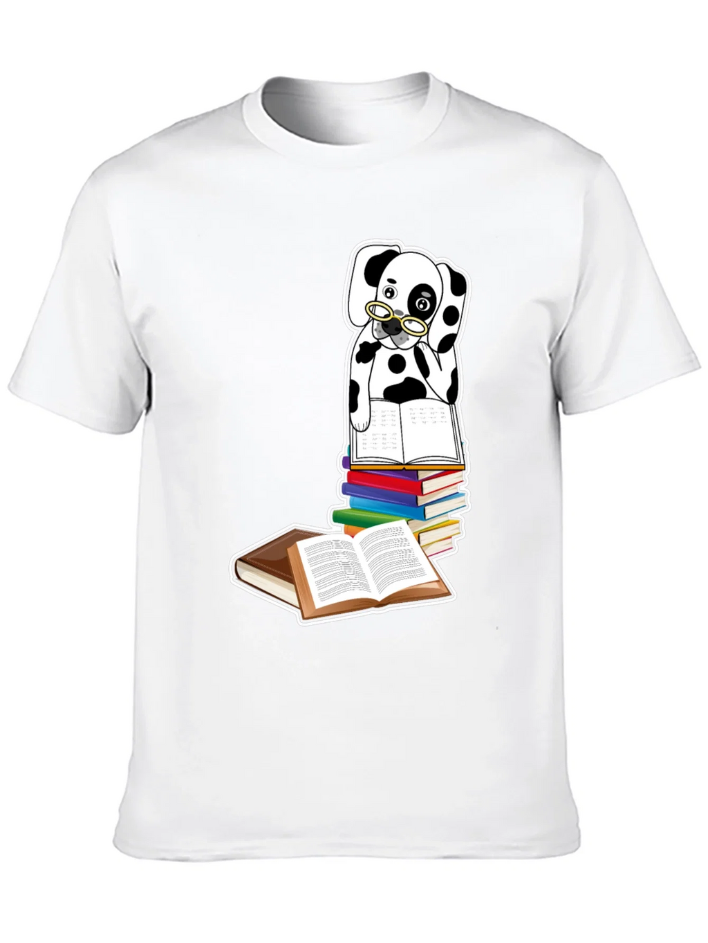 Dalmatian Dog Reading Books T-Shirt