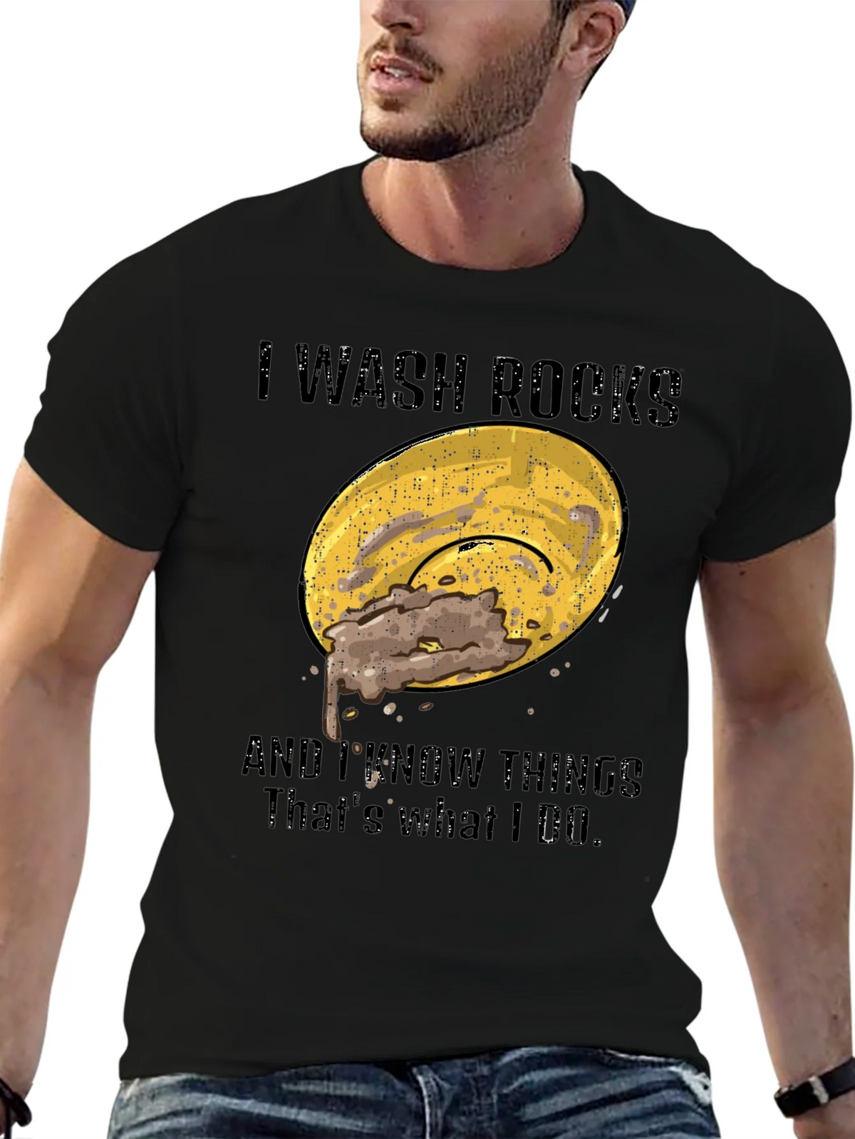 I Wash Rocks T-Shirt - Novelty Humor Graphic Tee