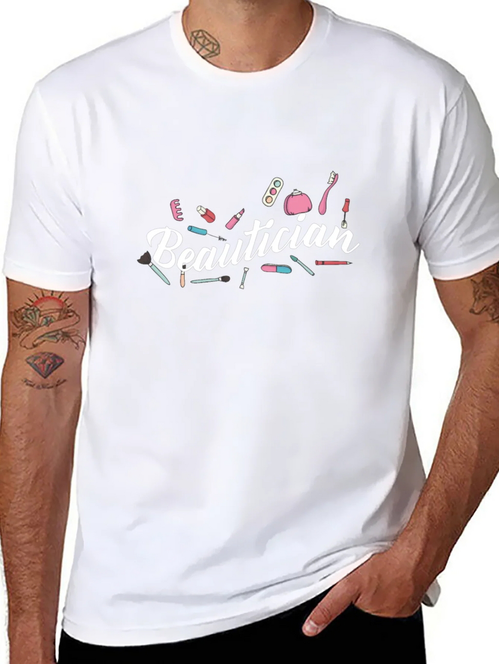 Beautician Graphic Print Black T-Shirt