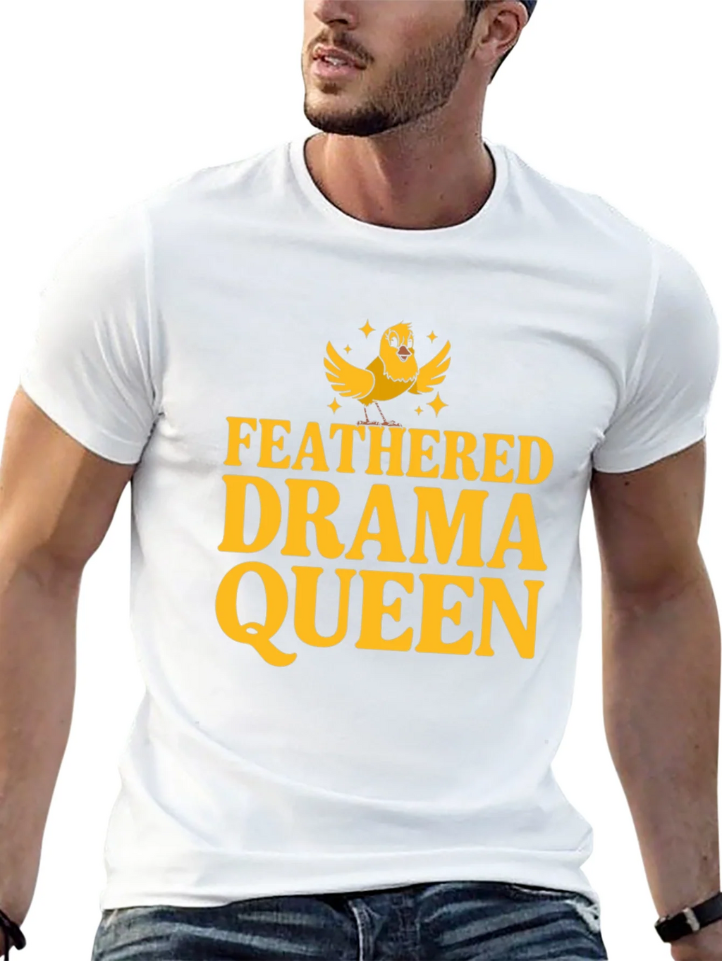 Feathered Drama Queen Black T-Shirt